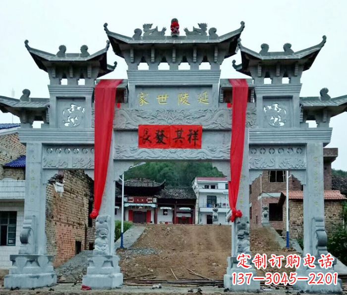 石狮精美大理石牌坊雕塑