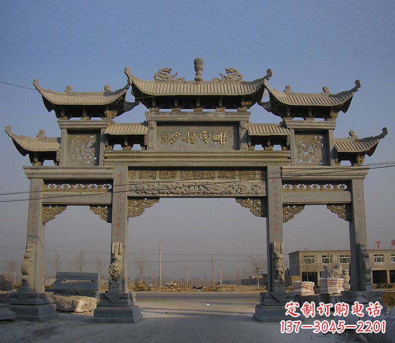 石狮大理石牌楼雕塑定制