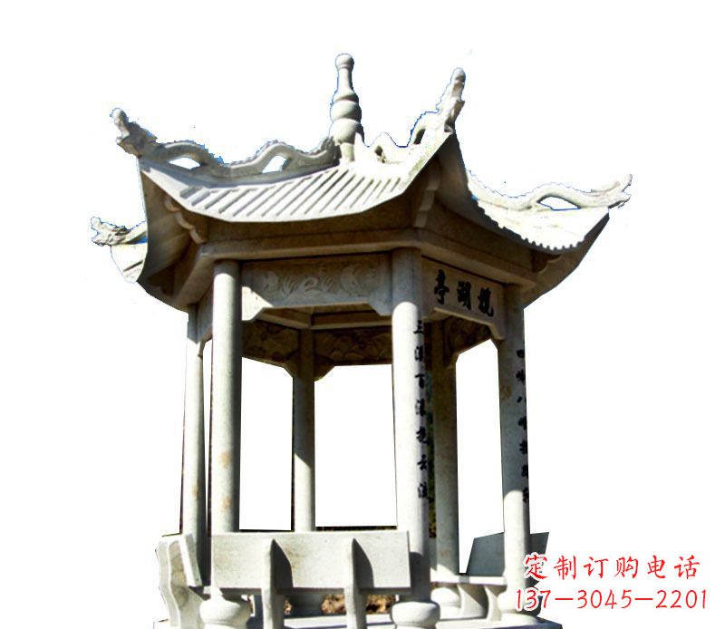 石狮大理石凉亭石雕，历史韵味浓郁