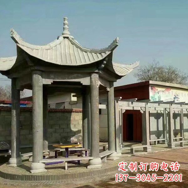 石狮大理石凉亭庭院亭子