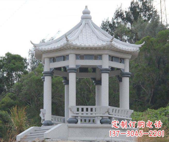 石狮大理石六角石雕凉亭营造舒适环境的完美体现