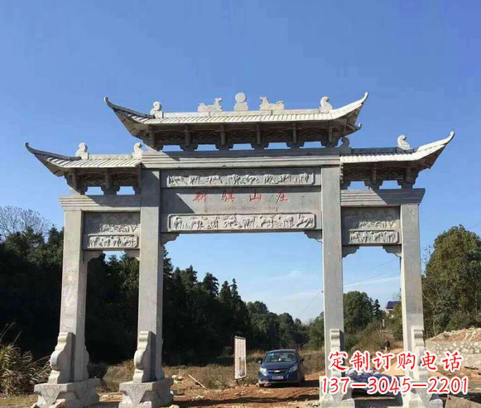 石狮精美石雕牌坊雕塑