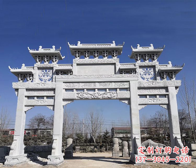 石狮特色大理石牌坊石雕