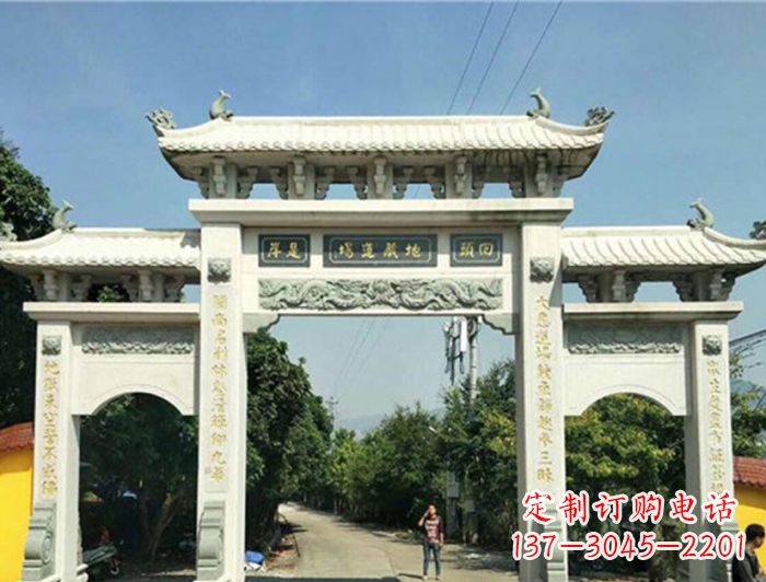 石狮大理石牌坊雕塑
