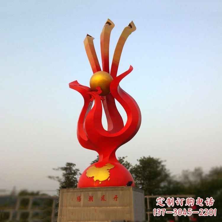 石狮精美不锈钢凤凰雕塑