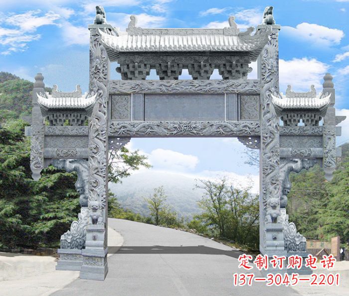 石狮精美牌坊雕塑