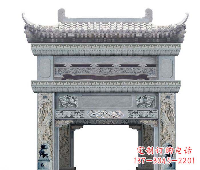 石狮精美石雕牌坊雕塑