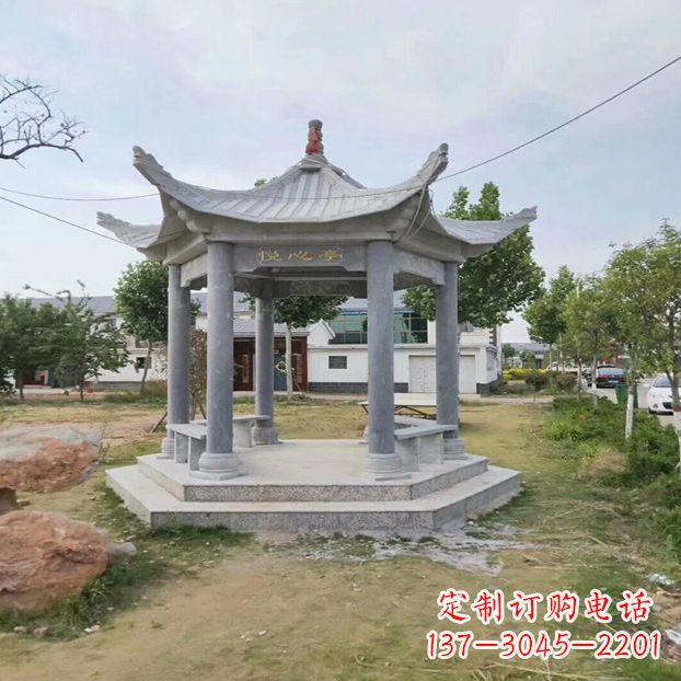 石狮中领雕塑 | 六角石凉亭公园雕塑