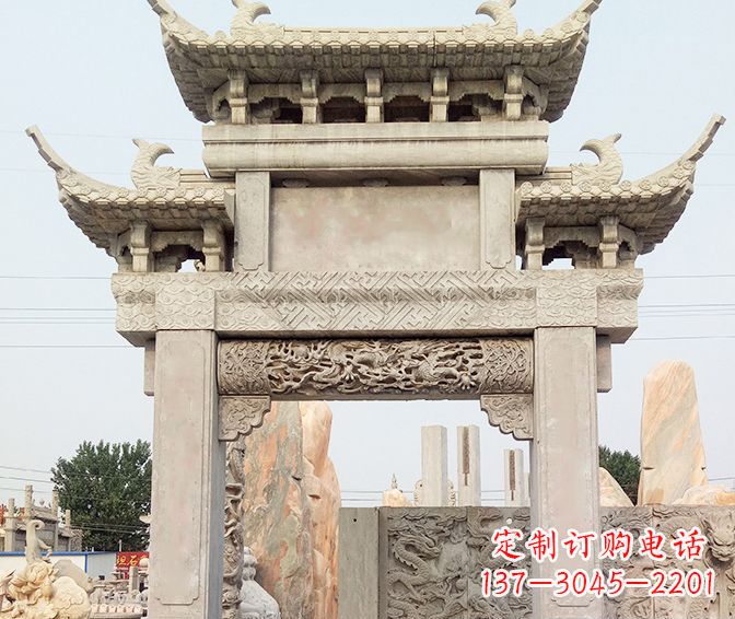 石狮特色大理石牌坊石雕