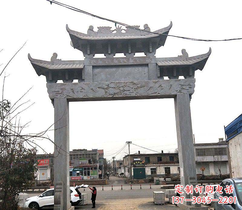石狮精美大理石牌坊石雕