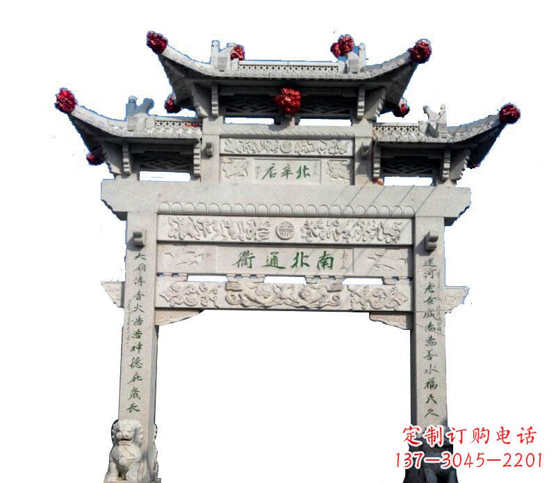 石狮精美石牌坊雕塑