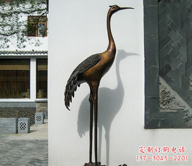 石狮独占鳌头仙鹤动物铜雕