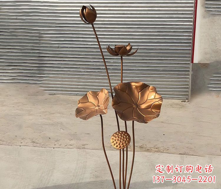 石狮锻铜不锈钢荷花雕塑