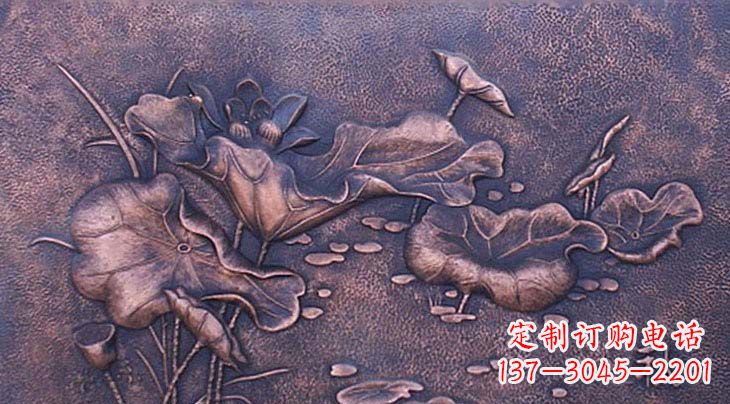 石狮锻铜荷花雕塑