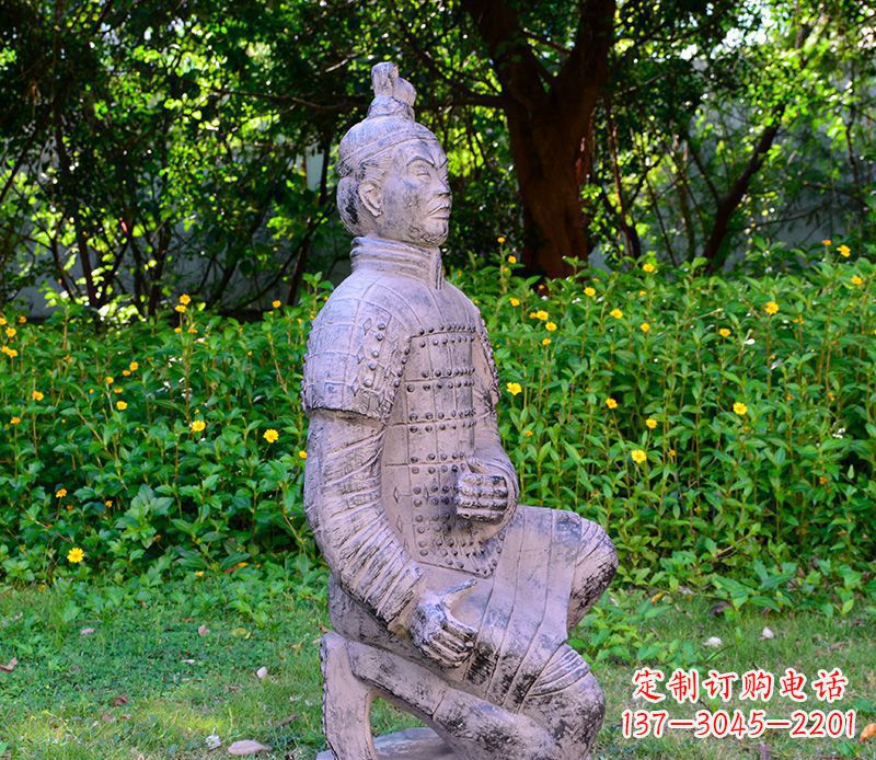 石狮仿古兵马俑公园景观石雕