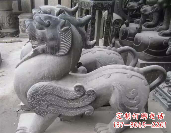 石狮仿古貔貅石雕 (2)
