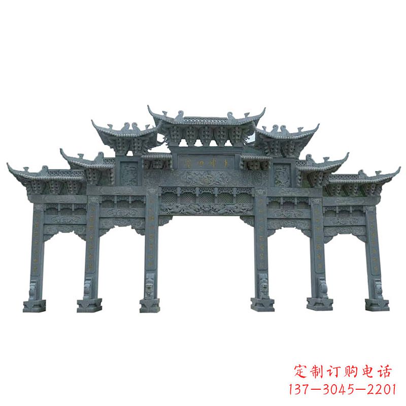 石狮中领雕塑牌楼石雕艺术定制的精美雕塑