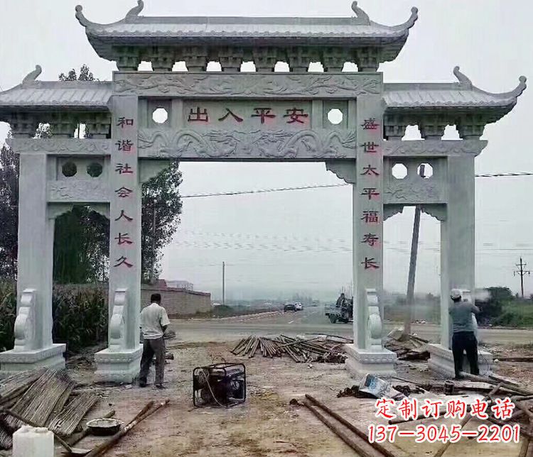 石狮仿古石牌坊石雕