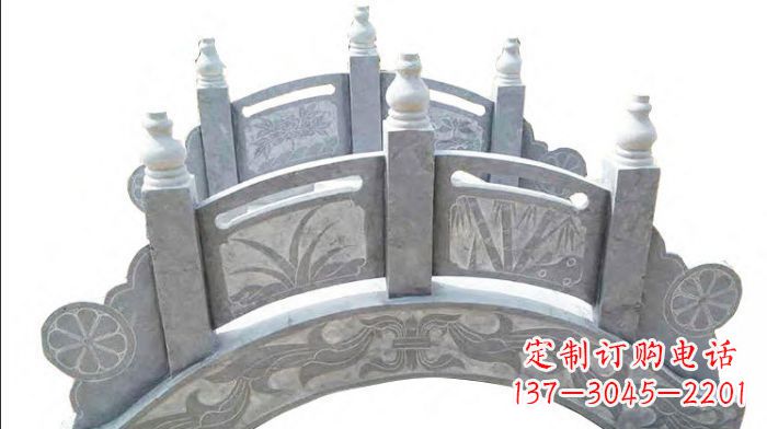 石狮仿古小型石雕拱桥