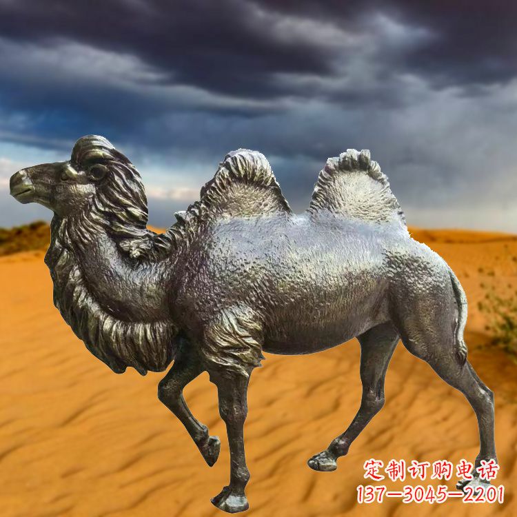 石狮仿铜玻璃钢骆驼雕塑