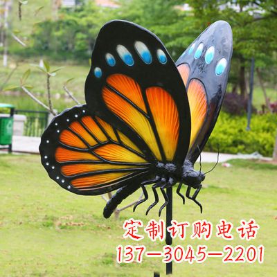 石狮黄色蝴蝶雕塑