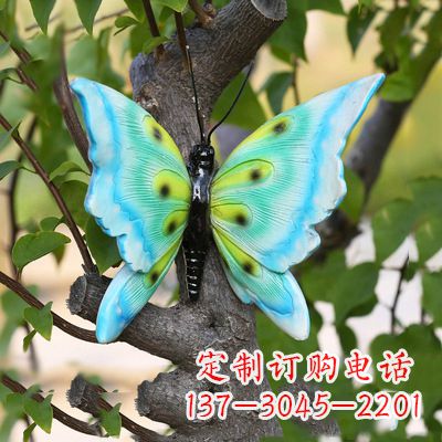 石狮蓝色蝴蝶雕塑