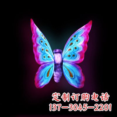 石狮璀璨发光蝴蝶雕塑