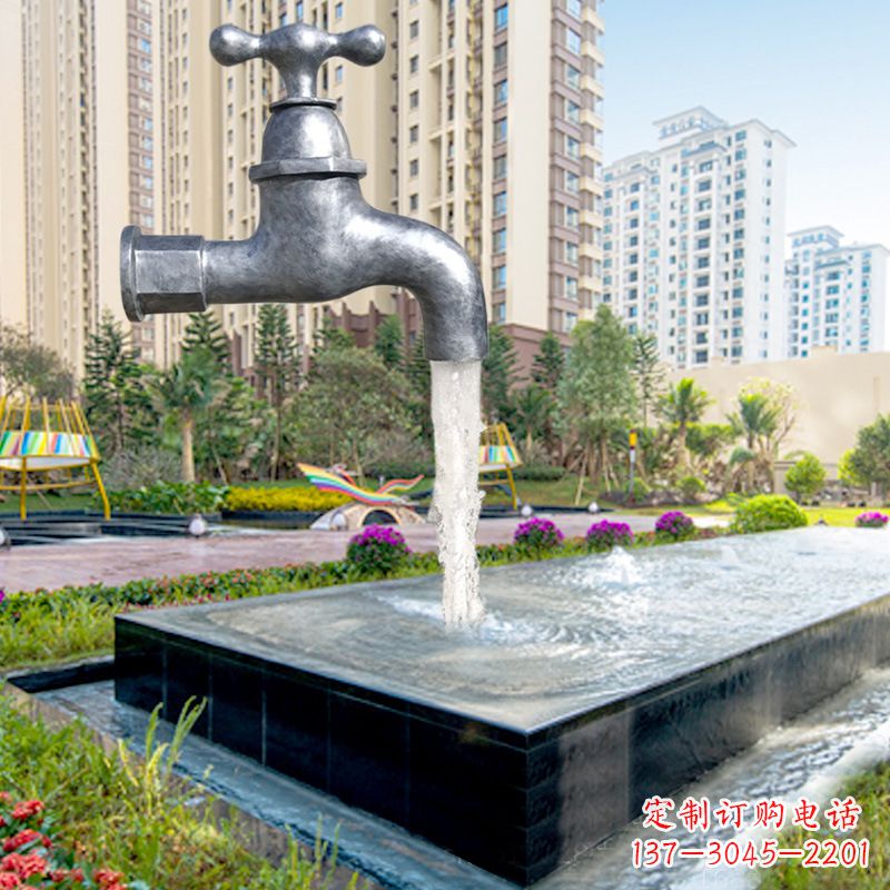 石狮仿真水龙头流水喷泉雕塑