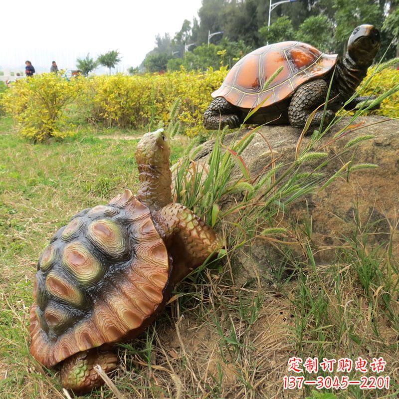 石狮艺术雕塑精美乌龟玻璃钢雕塑