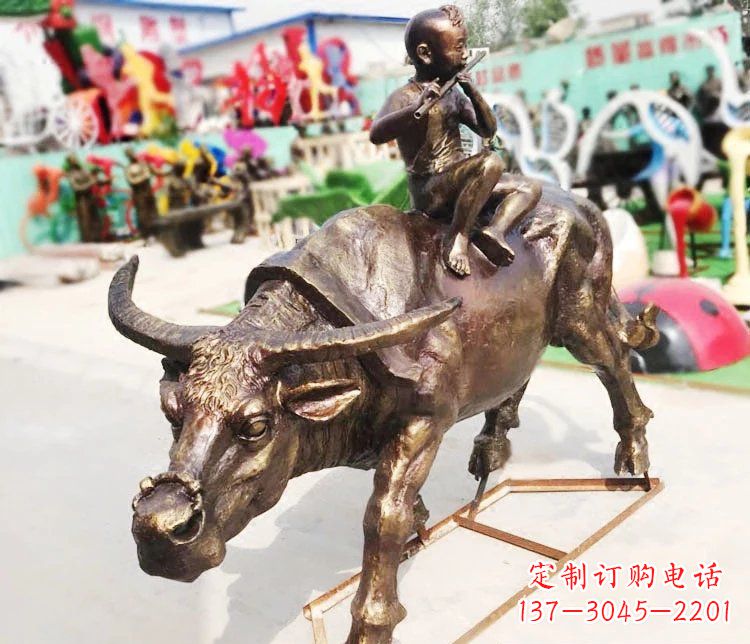 石狮牛郎雕塑精美绝伦的铜雕艺术