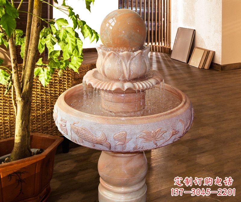 石狮风水球石雕图片