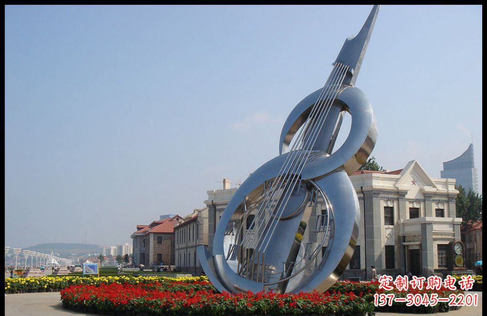 石狮YFZD-001不锈钢抽象大提琴雕塑