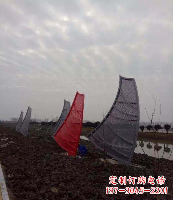 石狮不锈钢抽象帆船雕塑