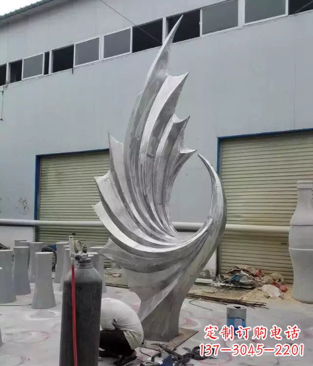 石狮 不锈钢凤凰抽象雕塑