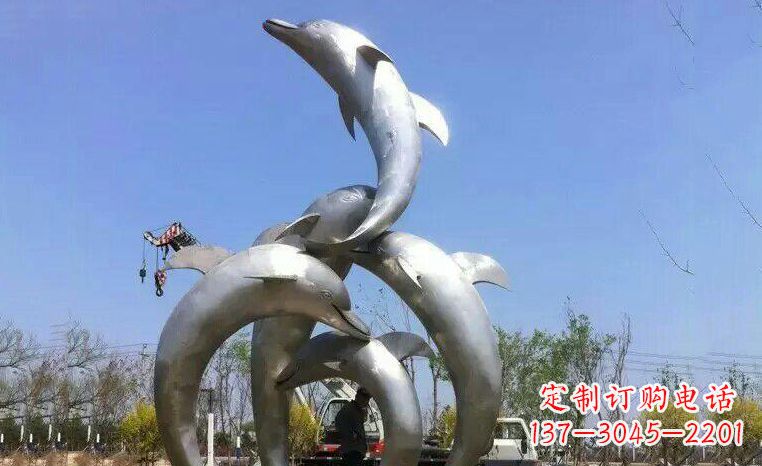 石狮品质精美的不锈钢海豚雕塑