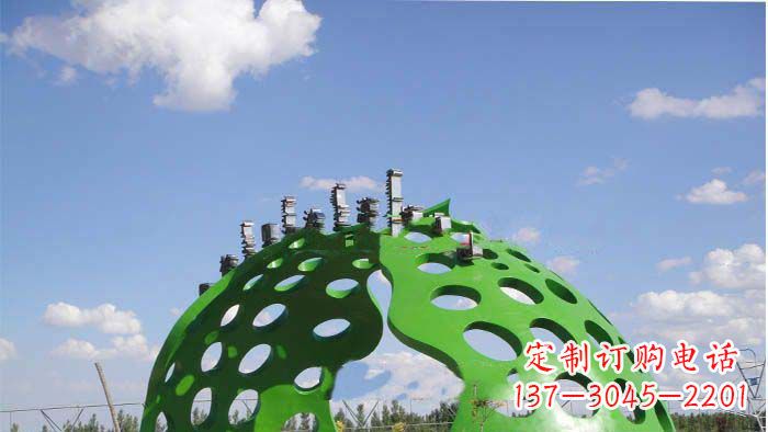 石狮约克公园不锈钢镂空半圆拱门雕塑