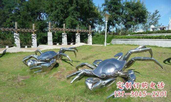 石狮产品名称精美铸造不锈钢螃蟹雕塑