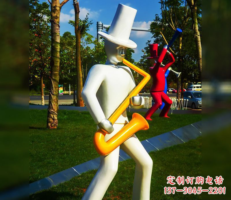 石狮精美的萨克斯不锈钢雕塑