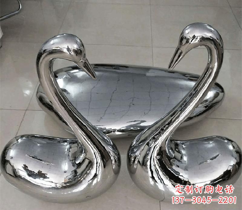 石狮高端定制不锈钢天鹅雕塑