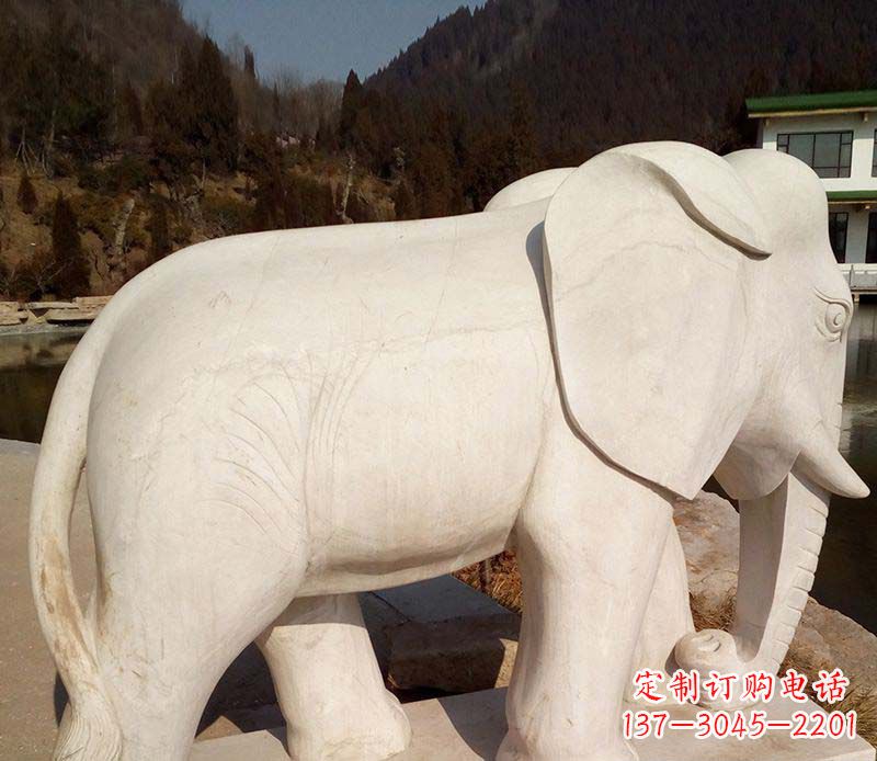 石狮中领雕塑大象石雕