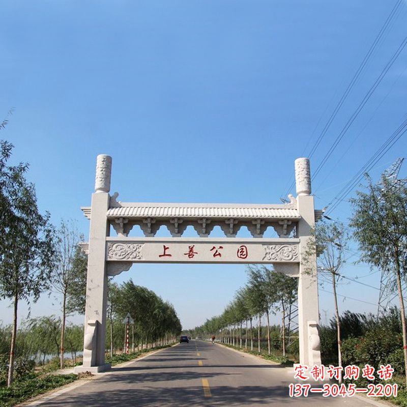 石狮精美石牌坊雕塑——打造公园独特风格