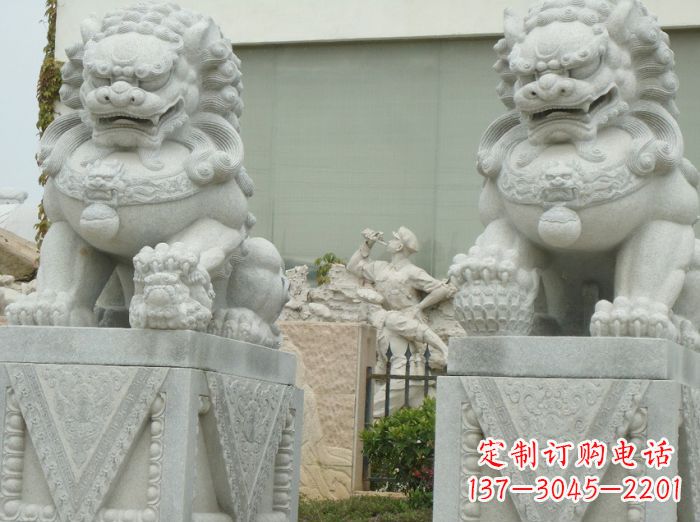 石狮高端大理石狮子石雕
