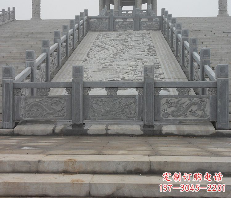 石狮精美的仿古石栏板雕塑