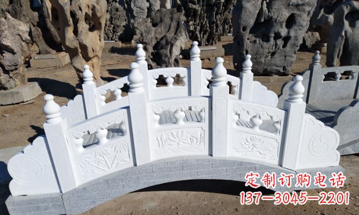 石狮手工雕刻的汉白玉拱桥雕塑