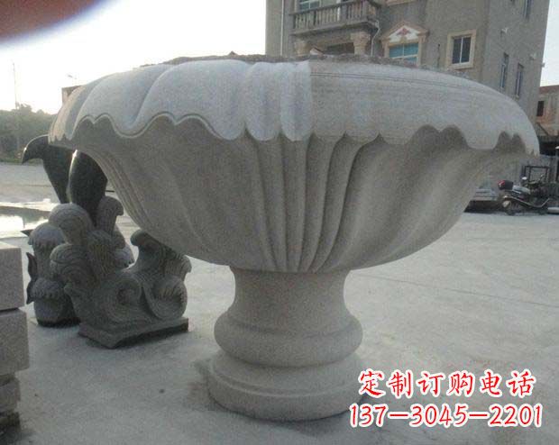 石狮高端大理石花盆雕塑