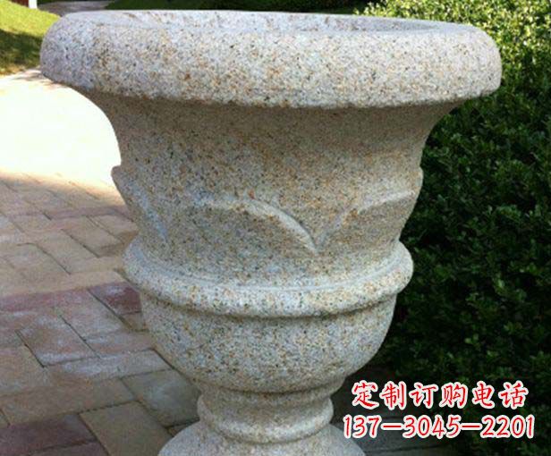 石狮大理石花盆石雕,为您的景观添色彩