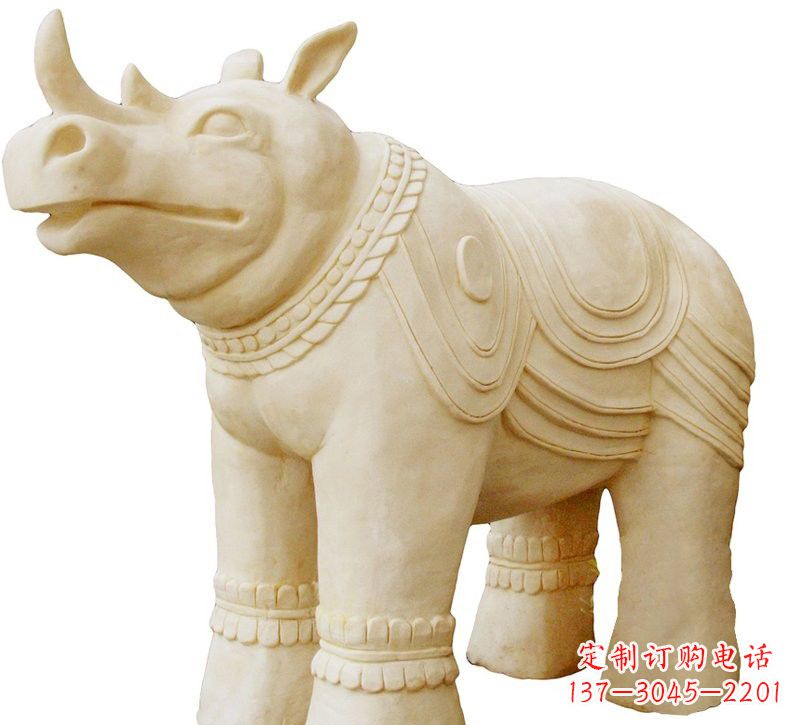 石狮砂岩犀牛雕塑