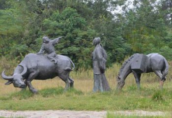 石狮公园杜牧人物小品铜雕