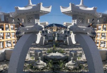 石狮精美大理石镂空石灯雕塑
