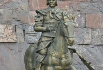 石狮公园纪念将军骑马铜雕